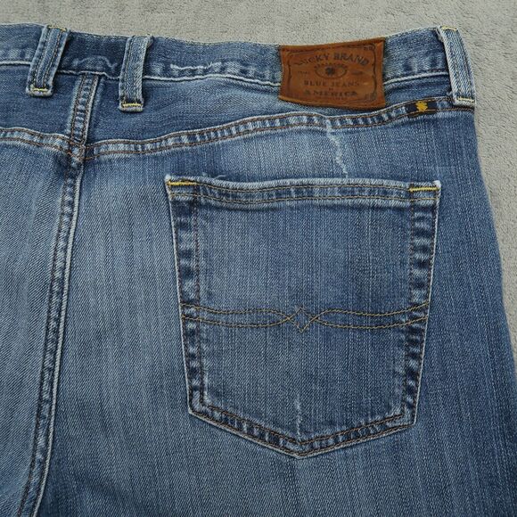 Lucky Brand Jeans Mens 38x32 Blue 361 Vintage Straight Stretch Denim Distressed - Picture 9 of 16